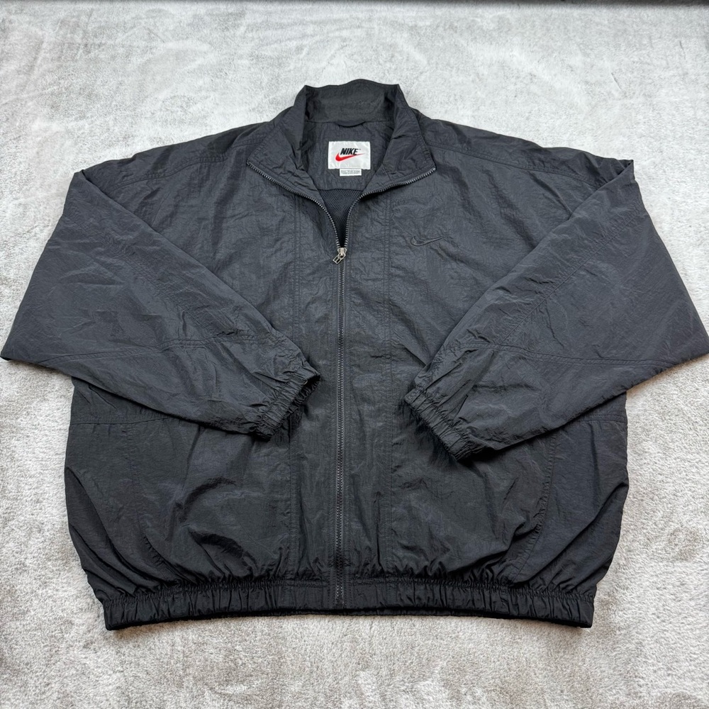 Nike VTG 80s 90s windbreaker track jacket men’s size 2XL TTG full zip deep black